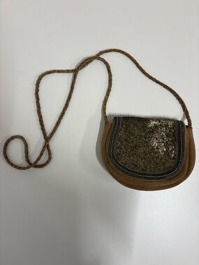 Anthropologie Jasper & Jeera | Sequin/Beaded Suede Crossbody Bag